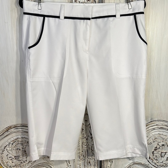 Callaway Women's White with Black Trim Long Line Golf Shorts - Picture 3 of 8